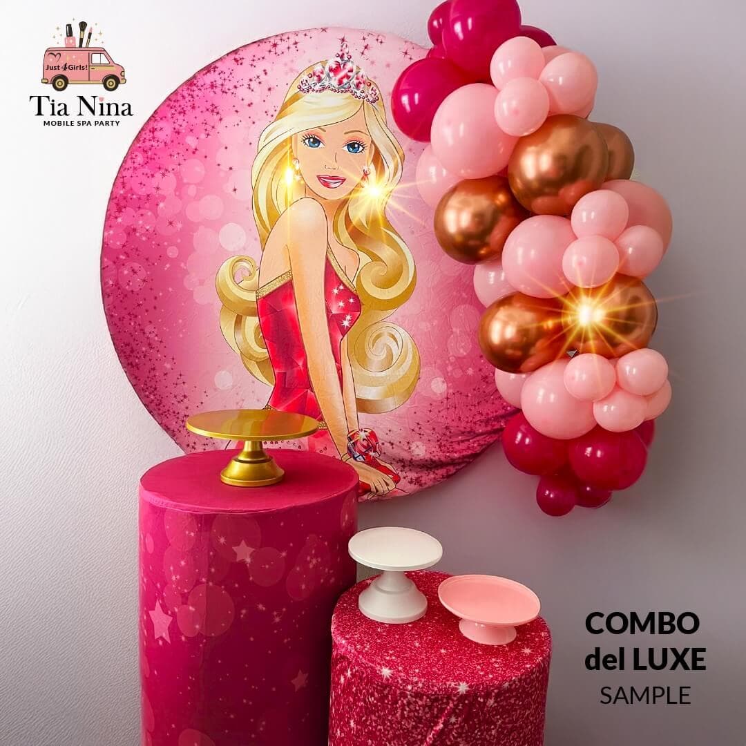 Exemplo de decoração com Painel da Barbie